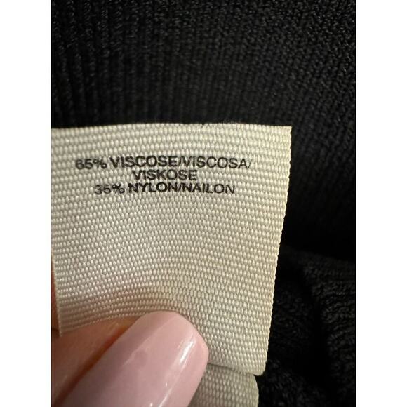 Rachel Roy Black Medium NWOT Ribbed Turtleneck Sweater with Cutout - Picture 4 of 5